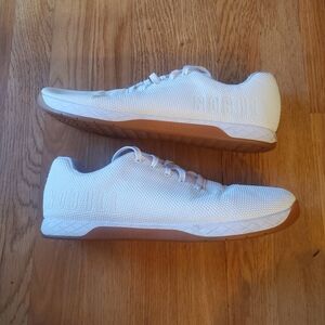 NOBULL White Knit Training Shoes with Gum Outsole, Mens Size 13.5